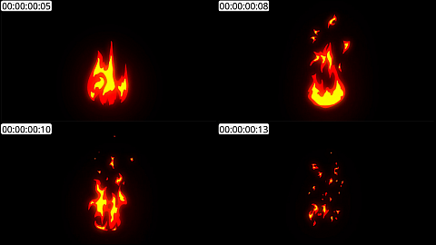 AE模板 手绘火焰元素 Hand Drawn Fire Elements Pack | After Effects 01