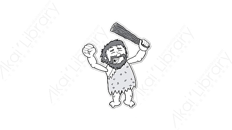 AE模板-caveman happy 3 draw卡通MG手绘野人穴居人动作表情白板动画