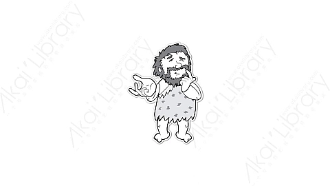AE模板-caveman thinking 4 draw卡通MG手绘野人穴居人动作表情白板动画