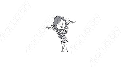 AE模板-cavewoman happy 2 draw卡通MG手绘女野人穴居人动作表情白板动画