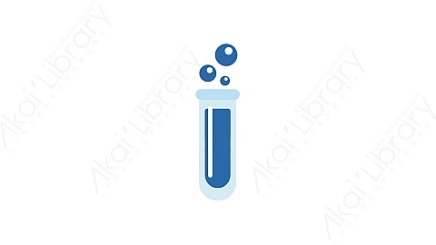 AE模板-MG扁平医疗元素图标Test tube (blue)蓝色试管