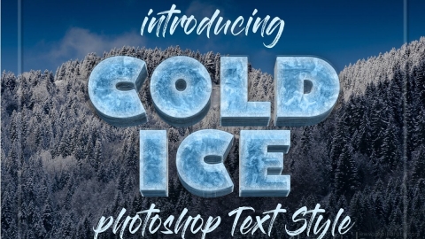 PSD模板-10个冻结Photoshop图层样式10 Frozen Photoshop Layer Style