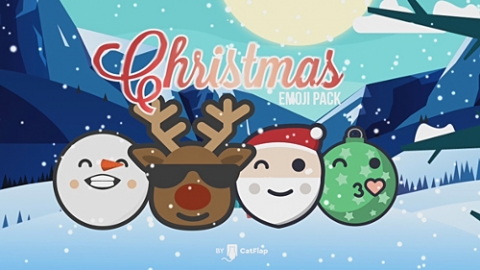 AE模板-120动画表情-圣诞包-120 Animated Emojis – Christmas Pack