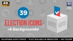 AE模板-39个扁平图标-39 Flat USA Election Icons