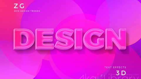 PSD模板-2019年3D文本效果趋势2
