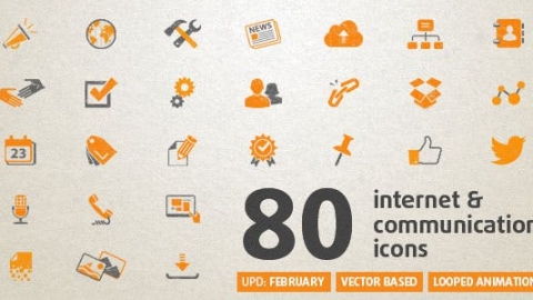 AE模板-80个互联网动画图标-80 Animated Internet Icons