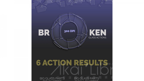 PS动作-模拟碎玻璃Broken Glass – Photoshop Actions