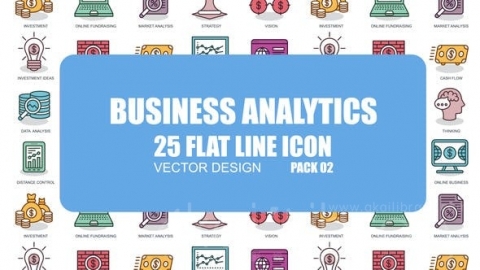 AE模板-商业分析-平面动画图标-Business Analytics – Flat Animation Icons