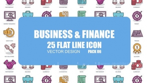 AE模板-商业和金融-平面动画图标-Business And Finance – Flat Animation Icons