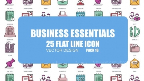 AE模板-商务必备-平面动画图标-Business Essentials – Flat Animation Icons