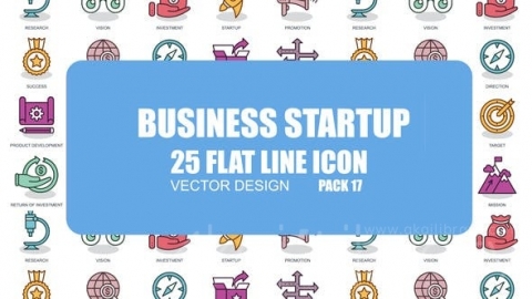 AE模板-创业-平面动画图标-Business Startup – Flat Animation Icons