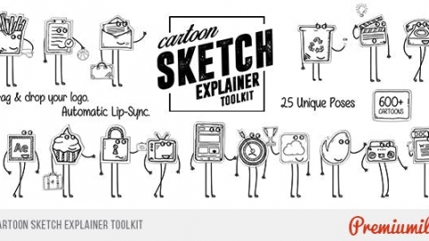 AE模板-卡通素描讲解工具包-Cartoon Sketch Explainer Toolkit