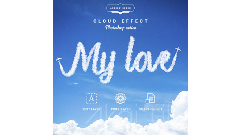 PS动作-云文本Cloud Text – Photoshop Action