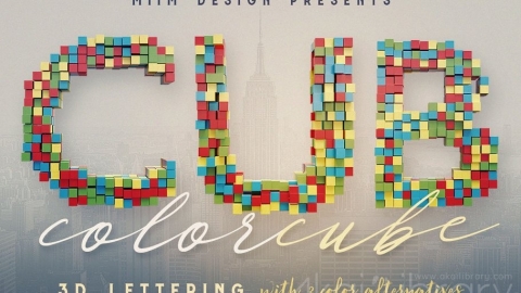 PSD模板-彩色立方体-3D字体Color Cubes – 3D Lettering