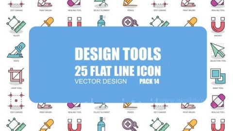 AE模板-设计工具-平面动画图标-Design Tools – Flat Animation Icons