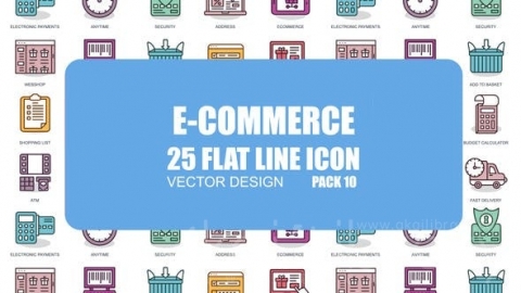 AE模板-电子商务-平面动画图标-E-Commerce – Flat Animation Icons