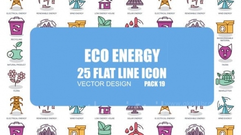 AE模板-生态能源-平面动画图标-Eco Energy – Flat Animation Icons