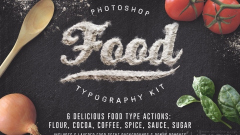 PS动作-食品印刷Food Typography PSD Actions