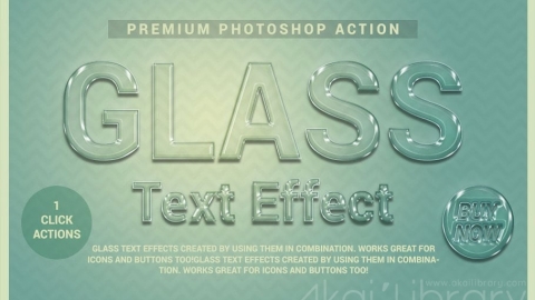 PS动作-模拟玻璃文字效果Glass Text Effect Photoshop Action