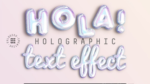 PSD模板-模拟气球文本效果HOLOGRAPHIC BALLOON TEXT EFFECT