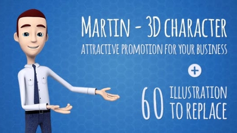 AE模板-男主持人产品推广经理-Martin 3D Character – Man Presenter Manager Product Promotion