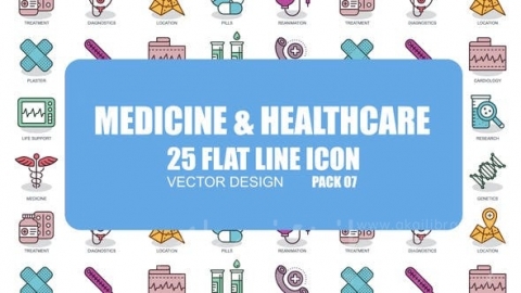 AE模板-医疗保健-平面动画图标-Medicine And Healthcare – Flat Animation Icons