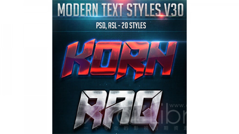 PS样式-现代文本样式V30Modern Text Styles V30