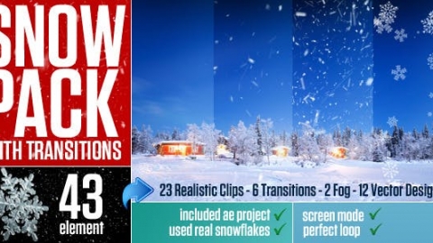 视频素材-带有过渡的雪花包-snow_transitions