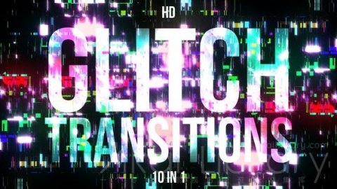视频素材-20个故障过渡-Glitch Transitions 4K