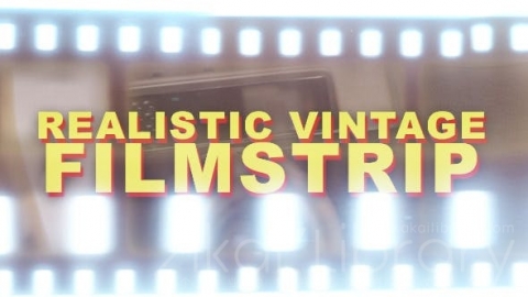 视频素材-老式幻灯片-Realistic Vintage Filmstrip