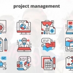 AE模板-项目管理-细线图标-Project Managment – Thin Line Icons