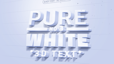 PSD模板-纯白色3D文本/徽标模型3