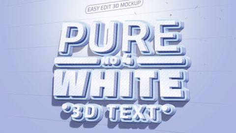 PSD模板-纯白色3D文本/徽标模型4