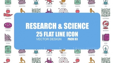 AE模板-研究与科学-平面动画图标-Research And Science – Flat Animation Icons
