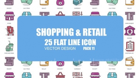 AE模板-购物和零售-平面动画图标-Shoping And Retail – Flat Animation Icons