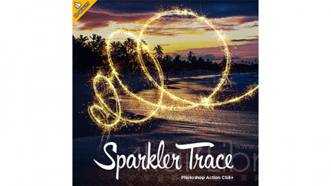 PS动作-火花线Sparkler Trace CS4+ Photoshop Action