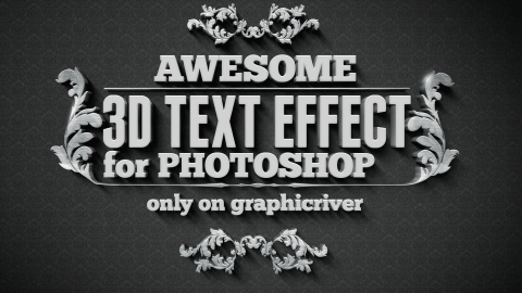PSD模板-Photoshop的各种3D文本效果Pack 1