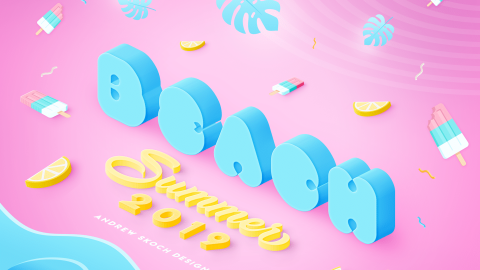 PSD模板-充满活力的3D文本效果7