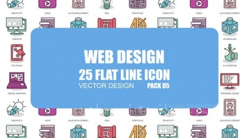 AE模板-网页设计-平面动画图标-Web Design – Flat Animation Icons
