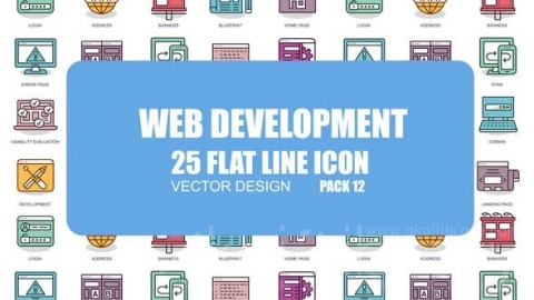 AE模板-Web开发-平面动画图标-Web Development – Flat Animation Icons