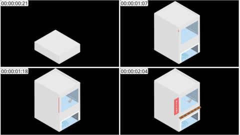 AE模板 咖啡馆 Lopo   Isometric Explainer Kit Icons Buildings 00011 cafe