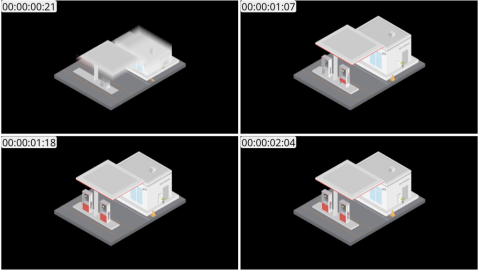 AE模板 加油站 Lopo   Isometric Explainer Kit Icons Buildings 00030 Gass Station