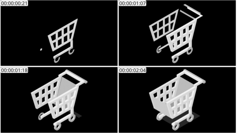 AE模板 购物车等距图标 Lopo   Isometric Explainer Kit Icons 00032 Cart