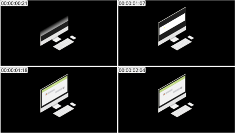 AE模板 iMac电脑等距图标 Lopo   Isometric Explainer Kit Icons 00055 iMac 2