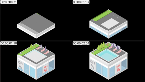 AE模板 商店三楼 Lopo   Isometric Explainer Kit Icons Buildings 00058 Shop   3rd Floor