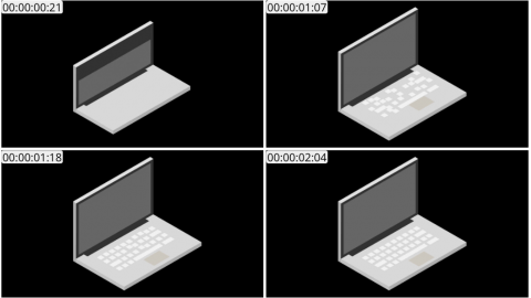 AE模板 笔记本电脑等距图标 Lopo   Isometric Explainer Kit Icons 00061 Laptop