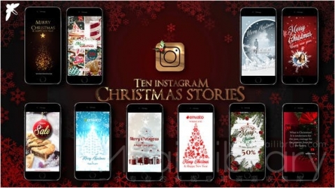 AE模板 10个Instagram圣诞故事 10 Instagram Christmas Stories