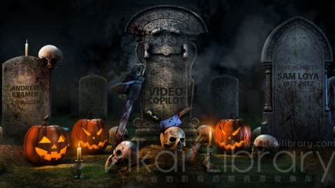 E3D模型：16个万圣节模型包Element 3D Halloween WIN MAC+使用教程