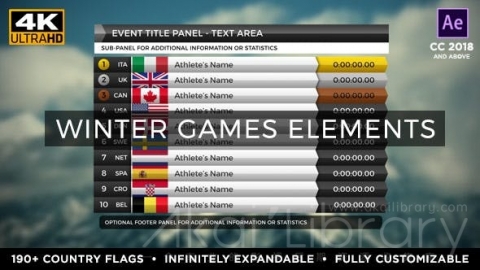 AE模板 2022年冬季奥运会元素 奖牌追踪与赛事结果 中国北京 2022 Winter Games Elements   Medal Tracker & Event Results   Beijing China