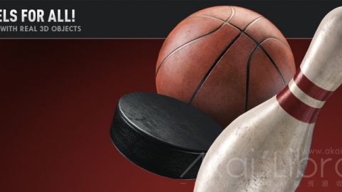 E3D模型：35个体育运动器材模型包Element 3D Sports WIN MAC+使用教程